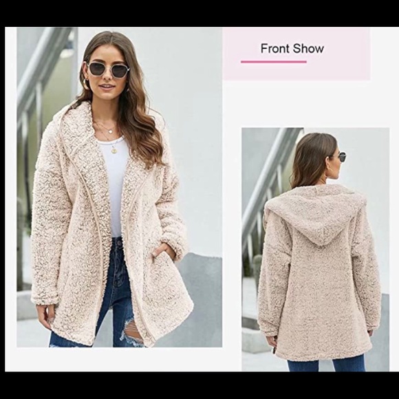 New W/O Tag. FAUX FUR SHELL FUZZY BLANKET JACKET COAT SZ M - Picture 3 of 16